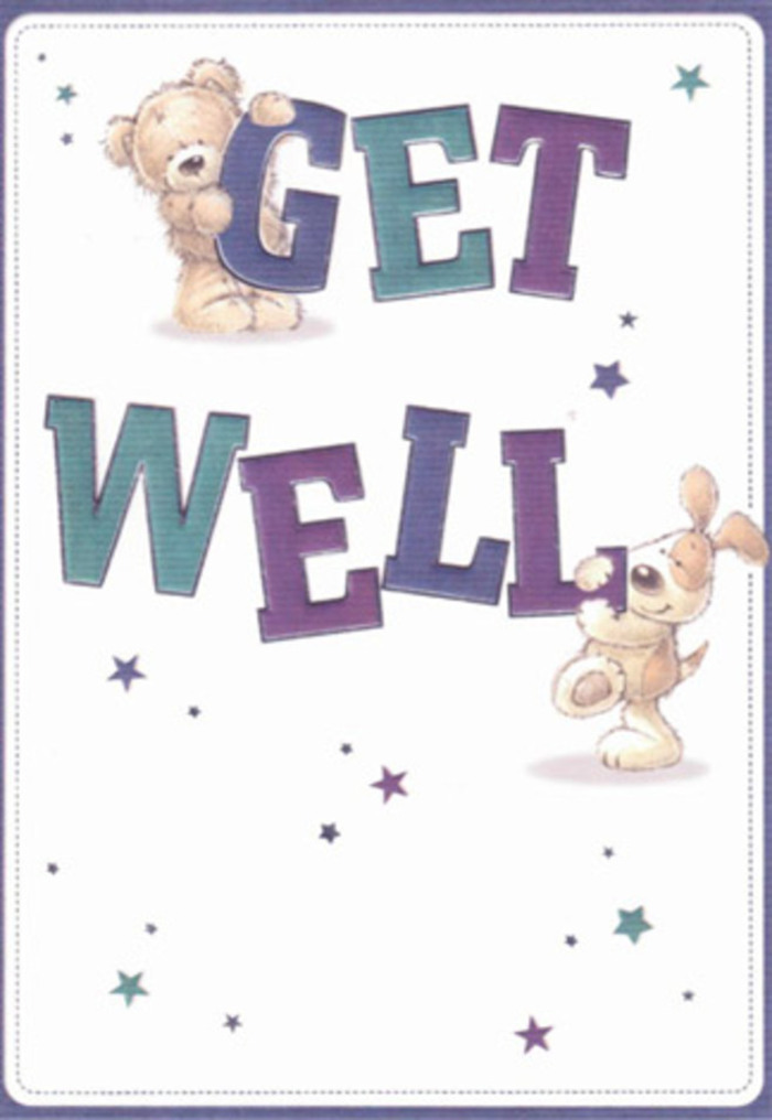 This captivating get well card is a portrait of gentle encouragement and heartfelt connection, enriched by local touches that evoke the charm of Rotherhithe. At the heart of the design, a lovable bear and an exuberant puppy are rendered with exquisite detail-the bear's fluffy coat and the pup's velvety ears nearly tangible, inviting the sort of comfort one finds in a well-chosen posy from the riverside florists. Around them, playful stars dance in luminous indigo and aqua tones, as if scattering good wishes from Canada Water to Rotherhithe Village. The confident, large-scale typography-layered in graduated purples and aquas-serves as a reassuring anchor, much like a sturdy bouquet that brightens a windowsill. The composition's airy, luminous spirit uplifts, conjuring images of fresh-cut flowers and kind gestures being shared among neighbours. This card, like a bespoke arrangement, turns a simple message into a local celebration of optimism-an ideal pairing for lifting a loved one's spirits anywhere in SE16.